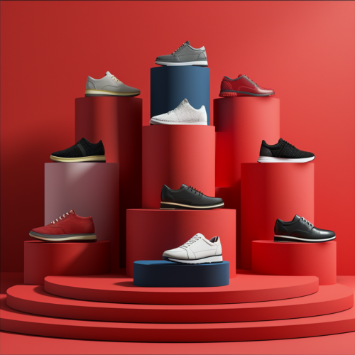 podium de chaussures